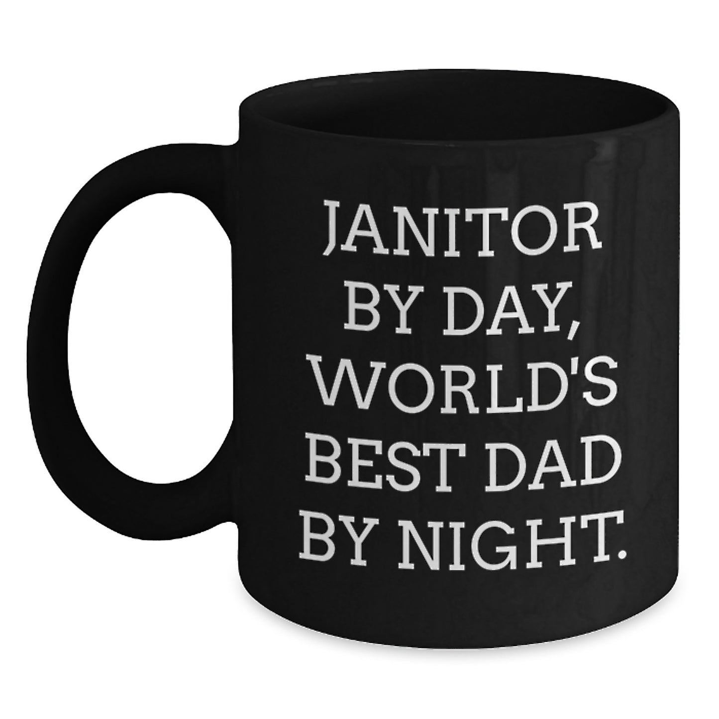 Janitor Keepsake Black Ceramic Coffee Mug for Him Birthday Gift - Main
