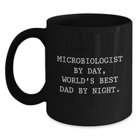 Load image into Gallery viewer, Microbiologist Gifts, Funny &#39;World&#39;s Best Dad&#39; Black Coffee Mug, Birthday Unique Gifts from Men to Friends, Family - Main
