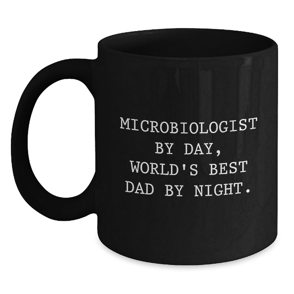Microbiologist Gifts, Funny 'World's Best Dad' Black Coffee Mug, Birthday Unique Gifts from Men to Friends, Family - Main