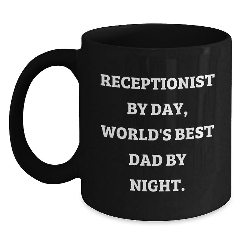 Receptionist Gifts, Funny Quote, Black Coffee Mug, Graduation Unique, Gifts from Mom to Daughter - Main