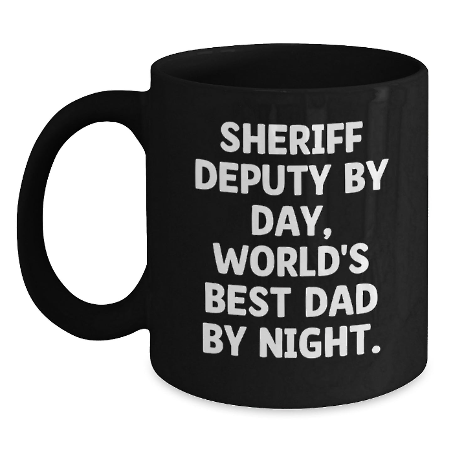 Sheriff Deputy Keepsake Mug for Him Birthday Gift Black Coffee Mug 11oz - Main