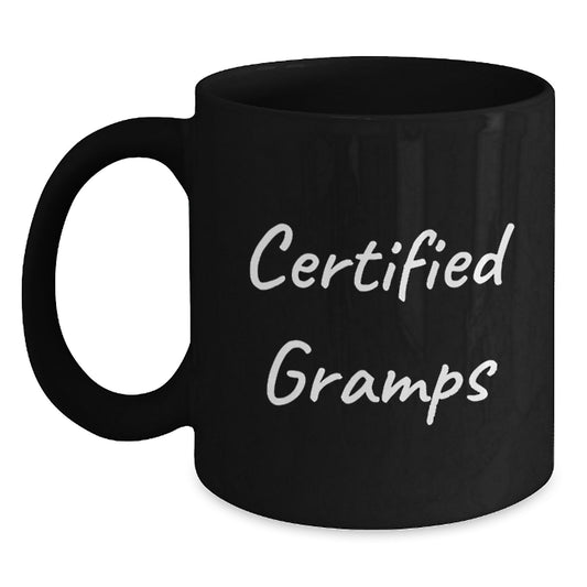 Funny Gramps Gifts, Unique Birthday Unique Gifts from Family, Black Coffee Mug - Main