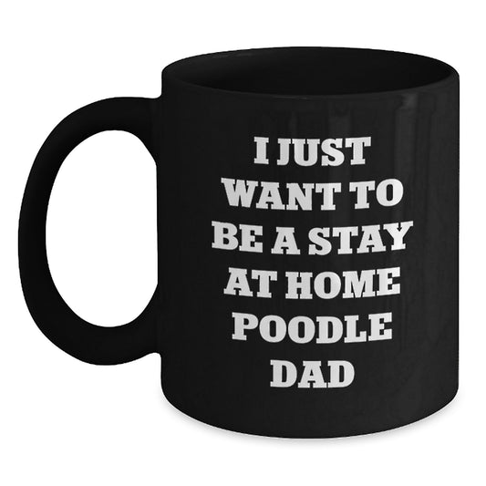 Funny Poodle Dog Black Coffee Mug Gifts for Him from Friends on Birthday Unique - Main
