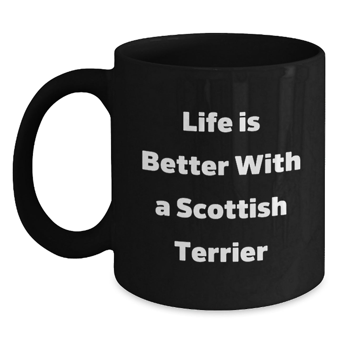 Scottish Terrier Dog Lovers Gifts from Friends to Family with Funny Quote Black Coffee Mug, Perfect for Graduation Unique Gifts - Main