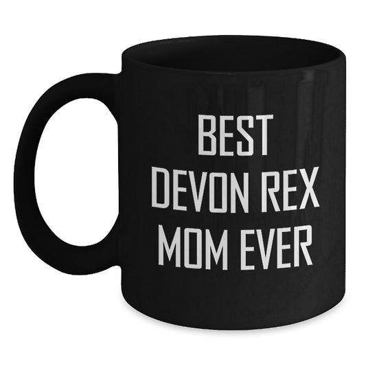 Funny Devon Rex Cat Gifts for Mom, Best Devon Rex Mom Ever Birthday Unique Mug, Black Coffee Mug for Devon Rex Cat Lovers - Main