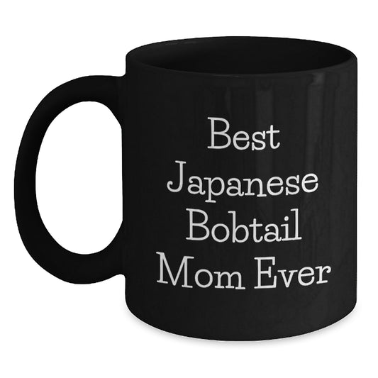 Japanese Bobtail Cat Mom Black Coffee Mug Gifts for Japanese Bobtail Cat Lover Friends, Funny Quote, Birthday Unique Gifts from Friends - Main
