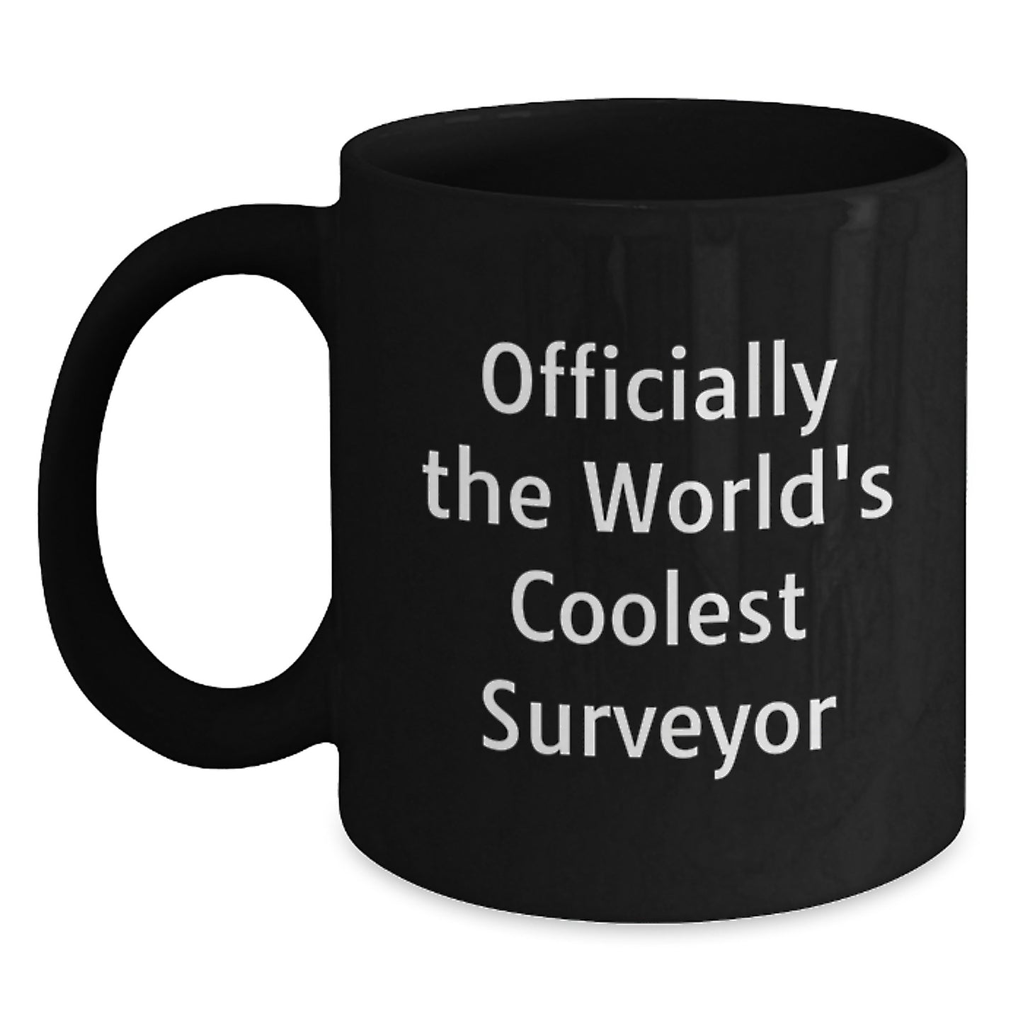 Funny 'Officially The World's Coolest Surveyor' Gifts for Christmas, Black Coffee Mug for Surveyor, Men, Women, Friends, Coworkers, Family - Main