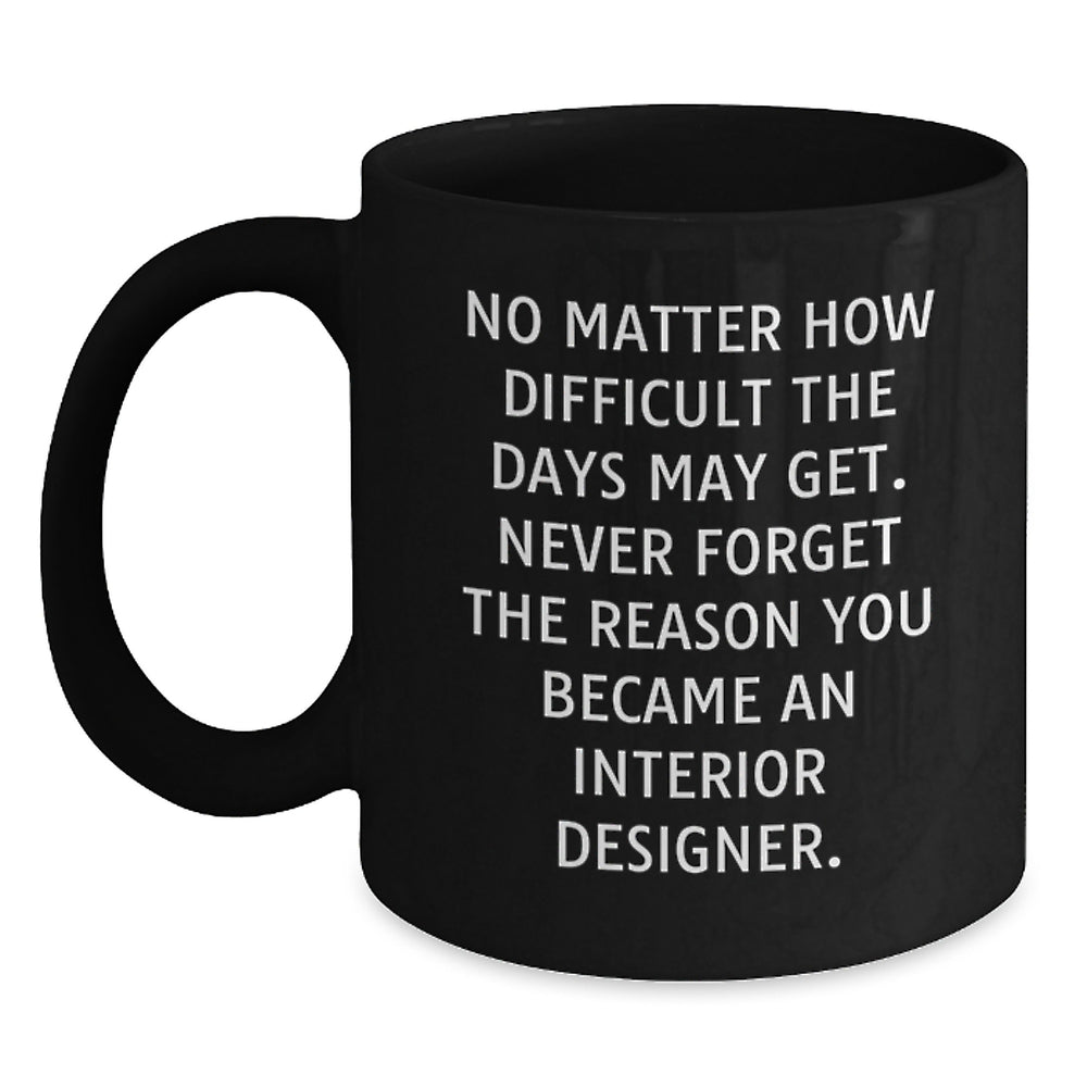 Interior Designer Funny Christmas Unique Gifts - Never Forget You're Awesome Black Coffee Mug Gifts from Friends - Main