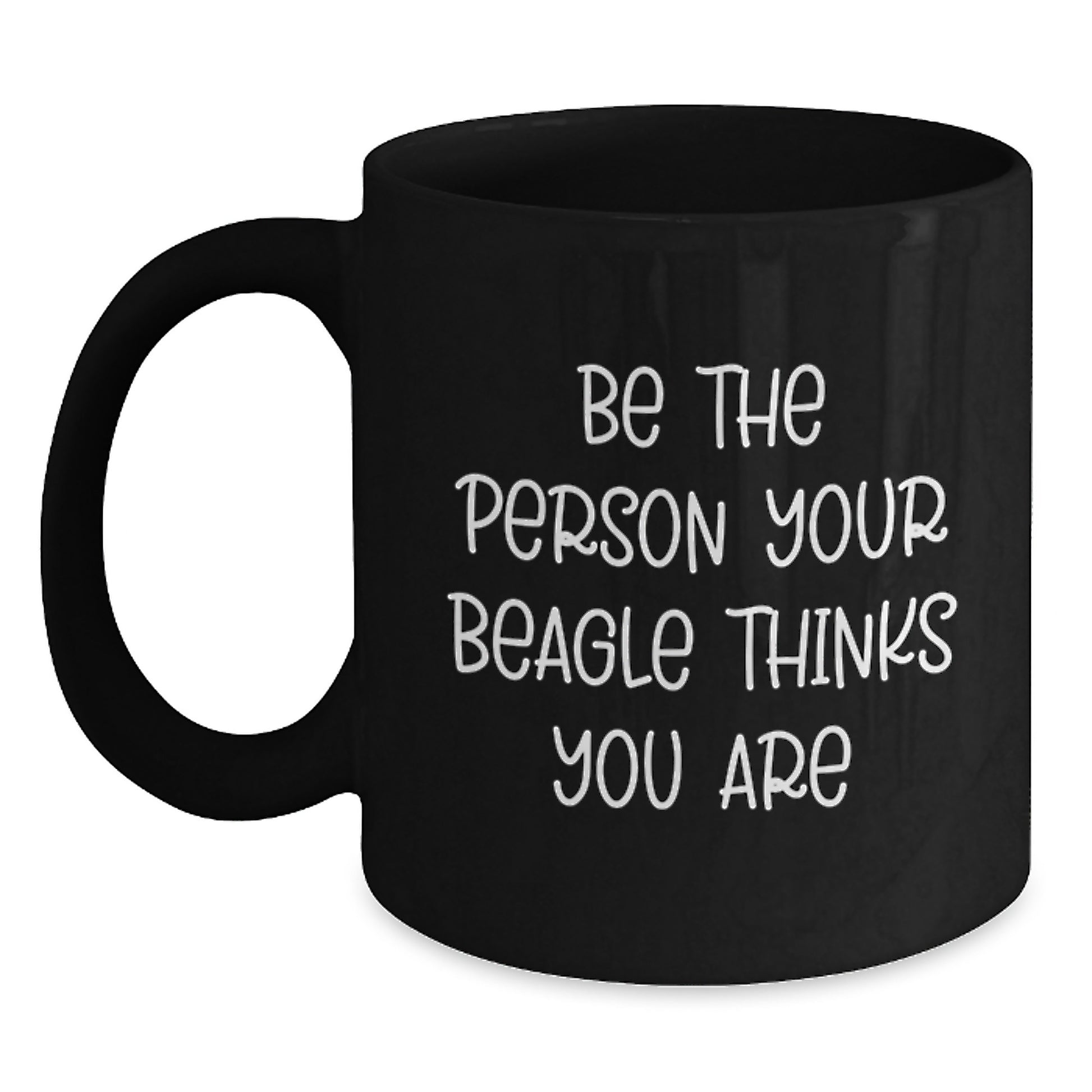 Beagle Dog Lover Gifts from Friends, Funny Beagle Dog Birthday Unique Gifts for Beagle Dog Enthusiasts, Black Coffee Mug - Main