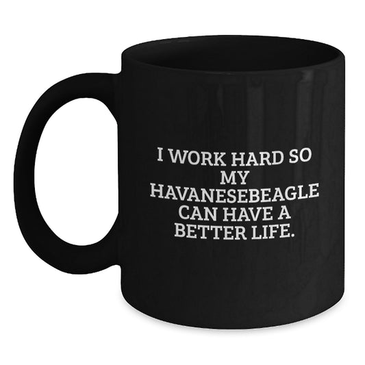 Havanese Dog Lovers Funny Gifts from Friends, Family, or Coworkers - Black Coffee Mug for Havanese Dog Enthusiasts, Birthday Unique Gifts for Women, Men, or Havanese Dog Owners - Main