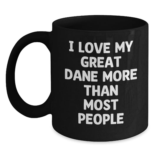 Great Dane Dog Gifts from Friends, Funny Black Coffee Mug for Great Dane Dog Lovers, Great Dane Dog Lover Birthday Unique Gift - Main