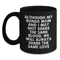 Load image into Gallery viewer, Warm Wishes for Bonus Mom on Graduation - Black Coffee Mug with Inspirational Quote, Gifts from Family, Perfect for Bonus Mom Gifts - Main
