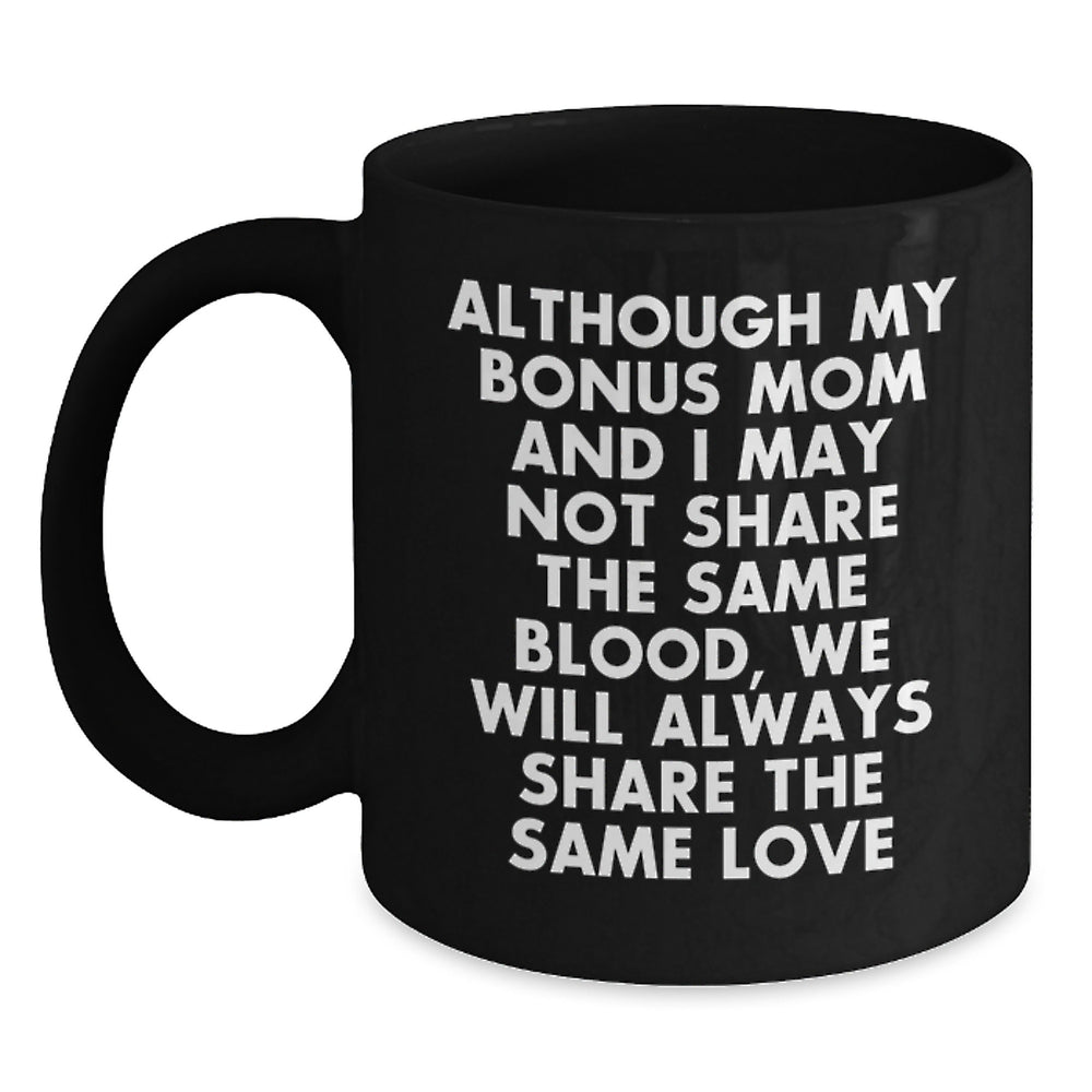 Warm Wishes for Bonus Mom on Graduation - Black Coffee Mug with Inspirational Quote, Gifts from Family, Perfect for Bonus Mom Gifts - Main