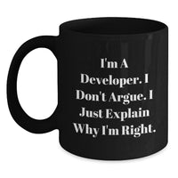 Load image into Gallery viewer, Funny Developer Gifts from Friends for Graduation Unique Mugs I'm Right Black Coffee Mug, 11oz or 15oz - Main
