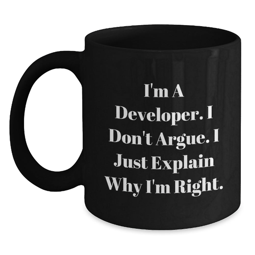 Funny Developer Gifts from Friends for Graduation Unique Mugs I'm Right Black Coffee Mug, 11oz or 15oz - Main