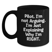 Load image into Gallery viewer, Pilot Humor Graduation Gifts from Friends to Pilot, Funny Black Coffee Mug for Pilot - Main
