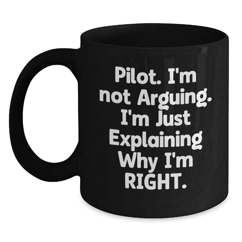 Pilot Humor Graduation Gifts from Friends to Pilot, Funny Black Coffee Mug for Pilot - Main