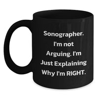 Load image into Gallery viewer, Funny Sonographer Gifts from Friends, Sonographer Mugs with Birthday Humor, Black Coffee Mug - Main
