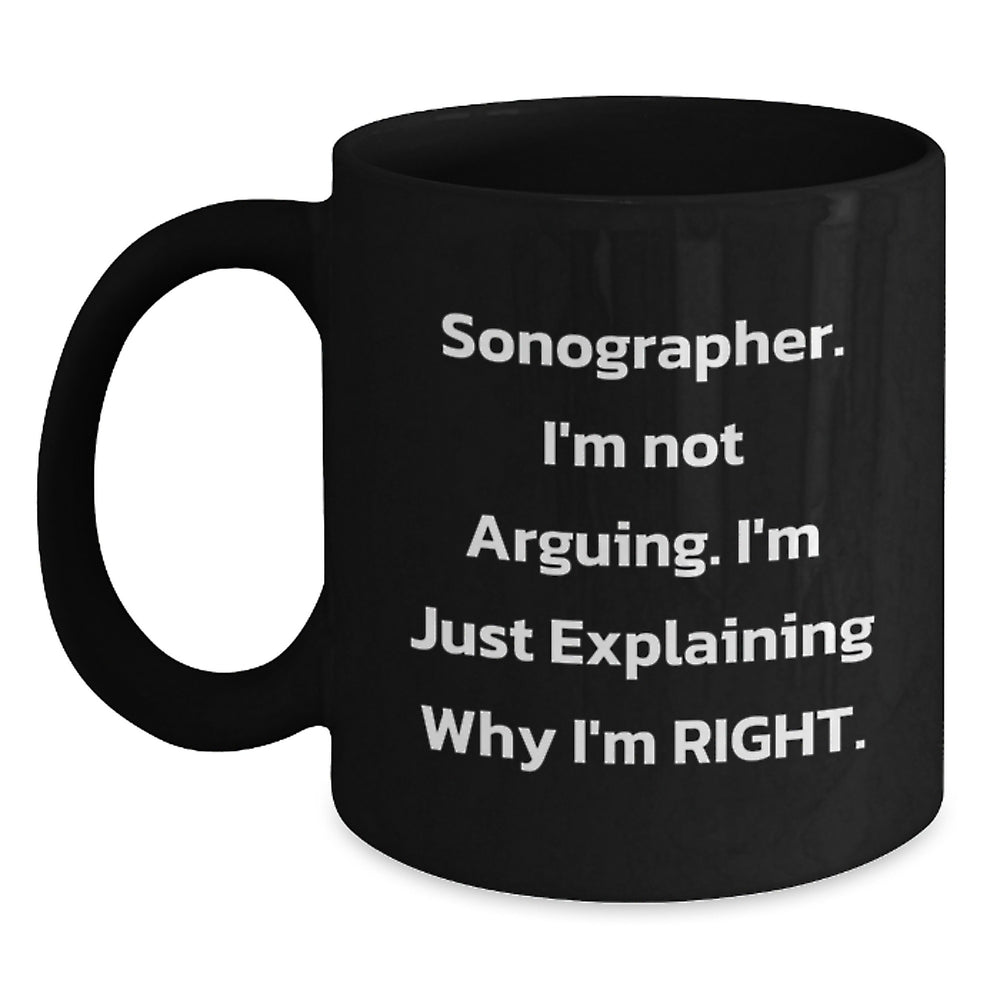 Funny Sonographer Gifts from Friends, Sonographer Mugs with Birthday Humor, Black Coffee Mug - Main