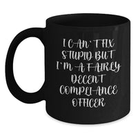 Load image into Gallery viewer, Compliance Officer Funny Gifts from Friends Black Coffee Mug Graduation Unique Gifts for Compliance Officer - Main
