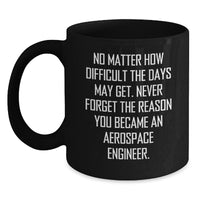 Load image into Gallery viewer, Funny Aerospace Engineer Gifts for Men Women Friends Coworkers Family - Black Coffee Mug with Inspirational Quote - Main
