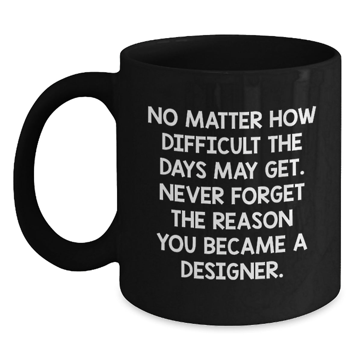 Designer Inspirational Gifts from Friends to Become a Black Coffee Mug, Never Forget the Reason You Became a Designer, Graduation Unique Gifts - Main
