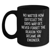 Load image into Gallery viewer, Funny Inspirational Engineer Gifts from Men Friends for Women Engineers Black Coffee Mug Christmas Unique Presents - Main
