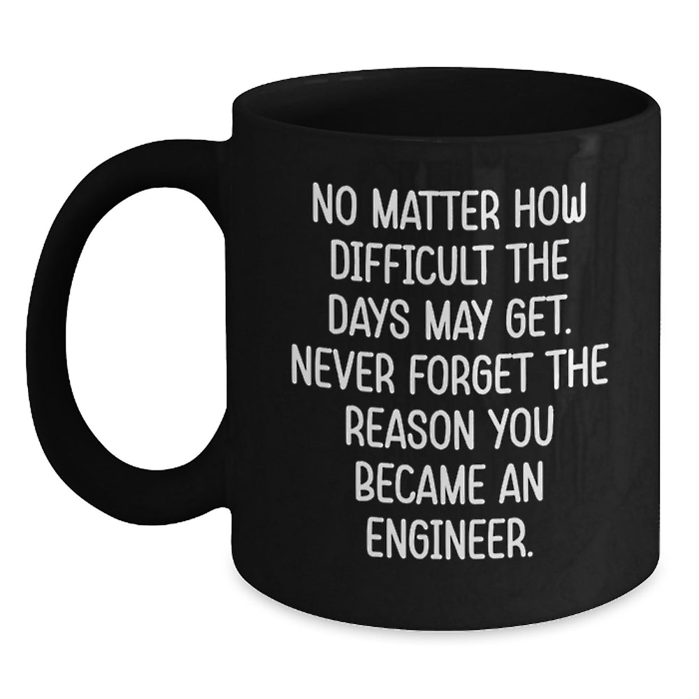 Funny Inspirational Engineer Gifts from Men Friends for Women Engineers Black Coffee Mug Christmas Unique Presents - Main