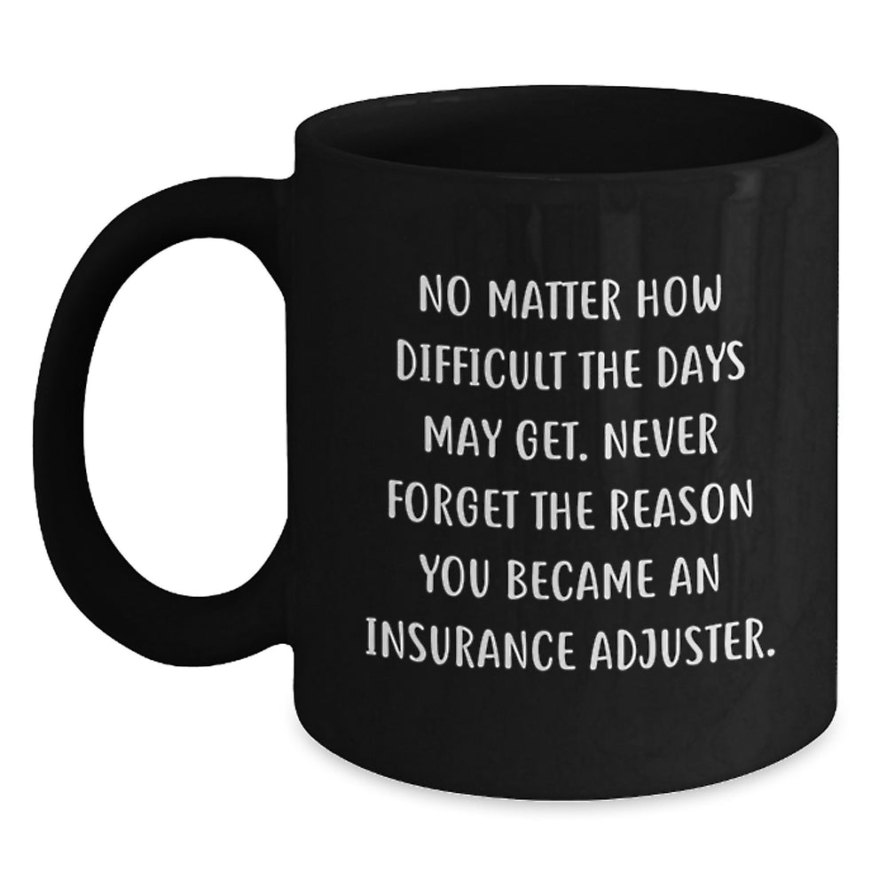 Funny Insurance Adjuster Gifts from Friends, Unique Christmas Unique Gifts for Insurance Adjuster Men, Black Coffee Mug Quote - Main