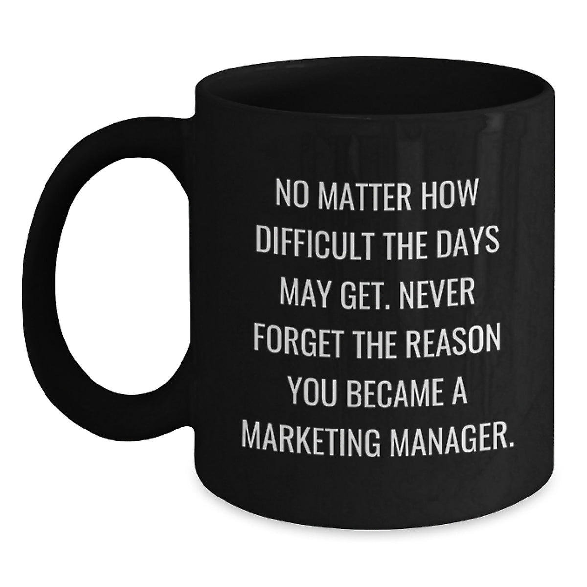 Marketing Manager Gifts from Coworkers Funny Inspirational Black Coffee Mug Never Forget Your Reason Christmas Unique - Main