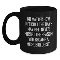 Load image into Gallery viewer, Inspirational Microbiologist Gifts, Funny Quote on Black Coffee Mug, Gifts from Friends for Graduation, Perfect for Microbiologist Men, Unique Microbiologist Gifts, 11oz or 15oz - Main
