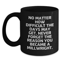Load image into Gallery viewer, Funny Millwright Gifts from Friends to Men, Unique Black Coffee Mug for Christmas, Never Forget the Reason You Became a Millwright. - Main
