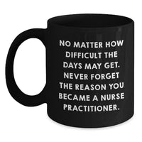 Load image into Gallery viewer, Inspirational Nurse Practitioner Gifts from Friends - Funny Black Coffee Mug for Birthday - Main
