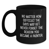 Load image into Gallery viewer, Funny Painter Gifts for Men Women Friends Coworkers Family, Black Coffee Mug - Never Forget The Reason You Became A Painter - Main
