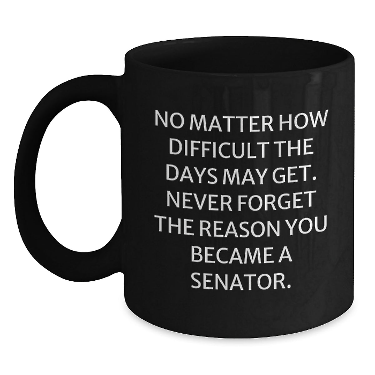 Funny Senator Gifts, Inspirational Christmas Mugs for Senator, Black Coffee Mug with Quote Never Forget The Reason You Became A Senator, Gifts from Friends to Senator - Main