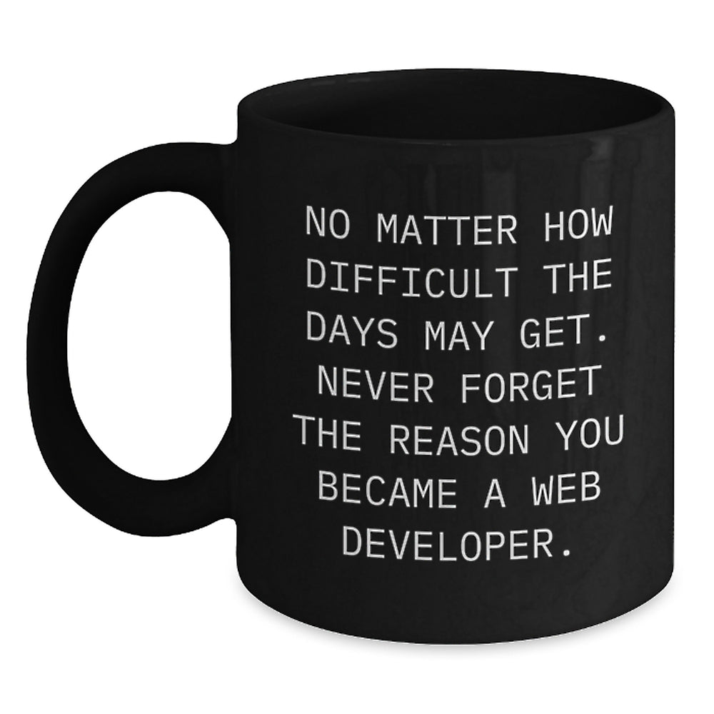 Inspirational Funny Web Developer Gifts from Men to Web Developer Friends this Christmas Unique Black Coffee Mug - Main