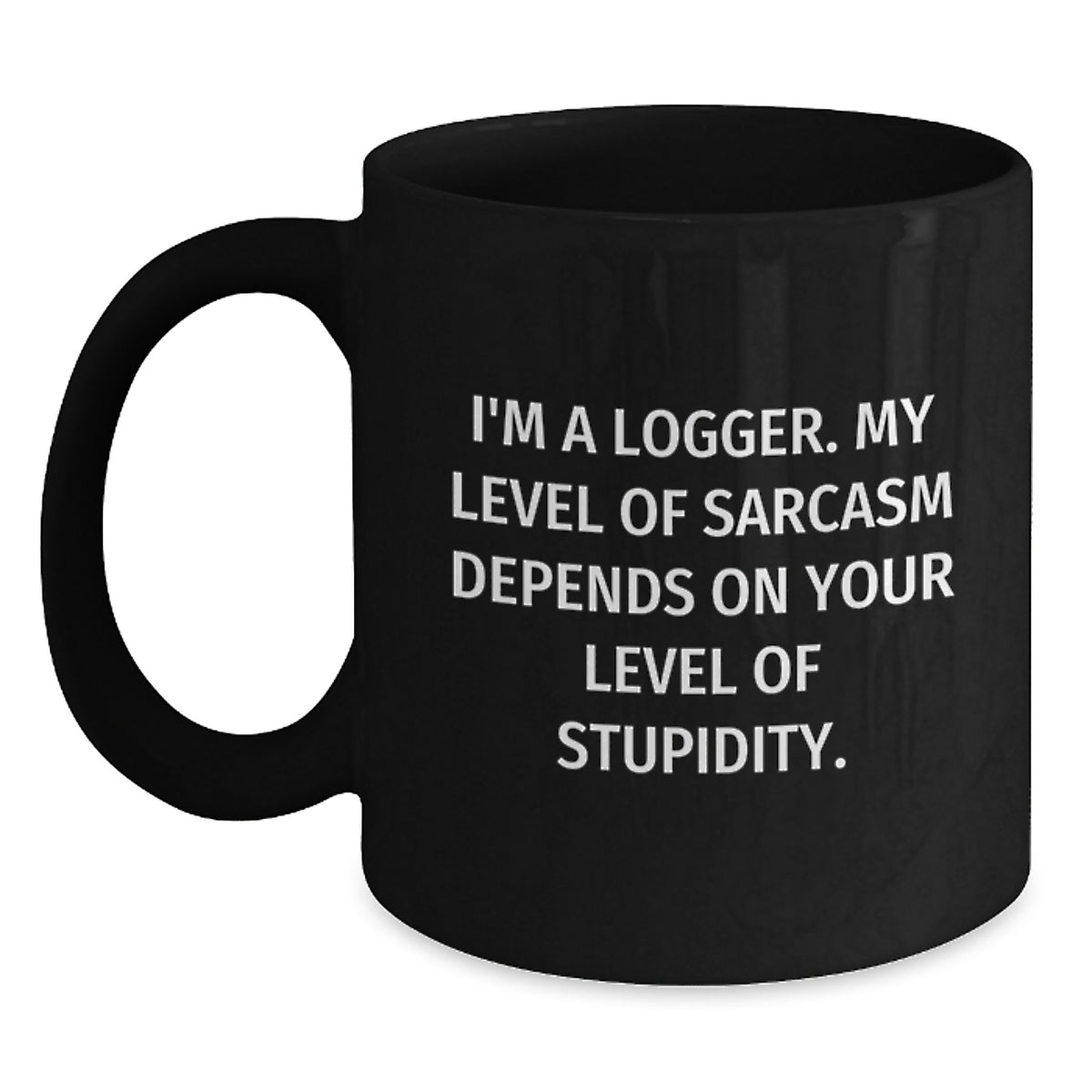 Funny Logger Gifts from Friends for Men, 'I'm a Logger' Sarcasm Christmas Unique Mug, Black Coffee Mug for Logger - Main