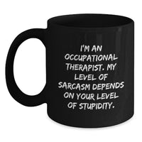 Load image into Gallery viewer, Funny Occupational Therapist Gifts from Friends for Men or Women Black Coffee Mugs with Christmas Unique Humor - Main

