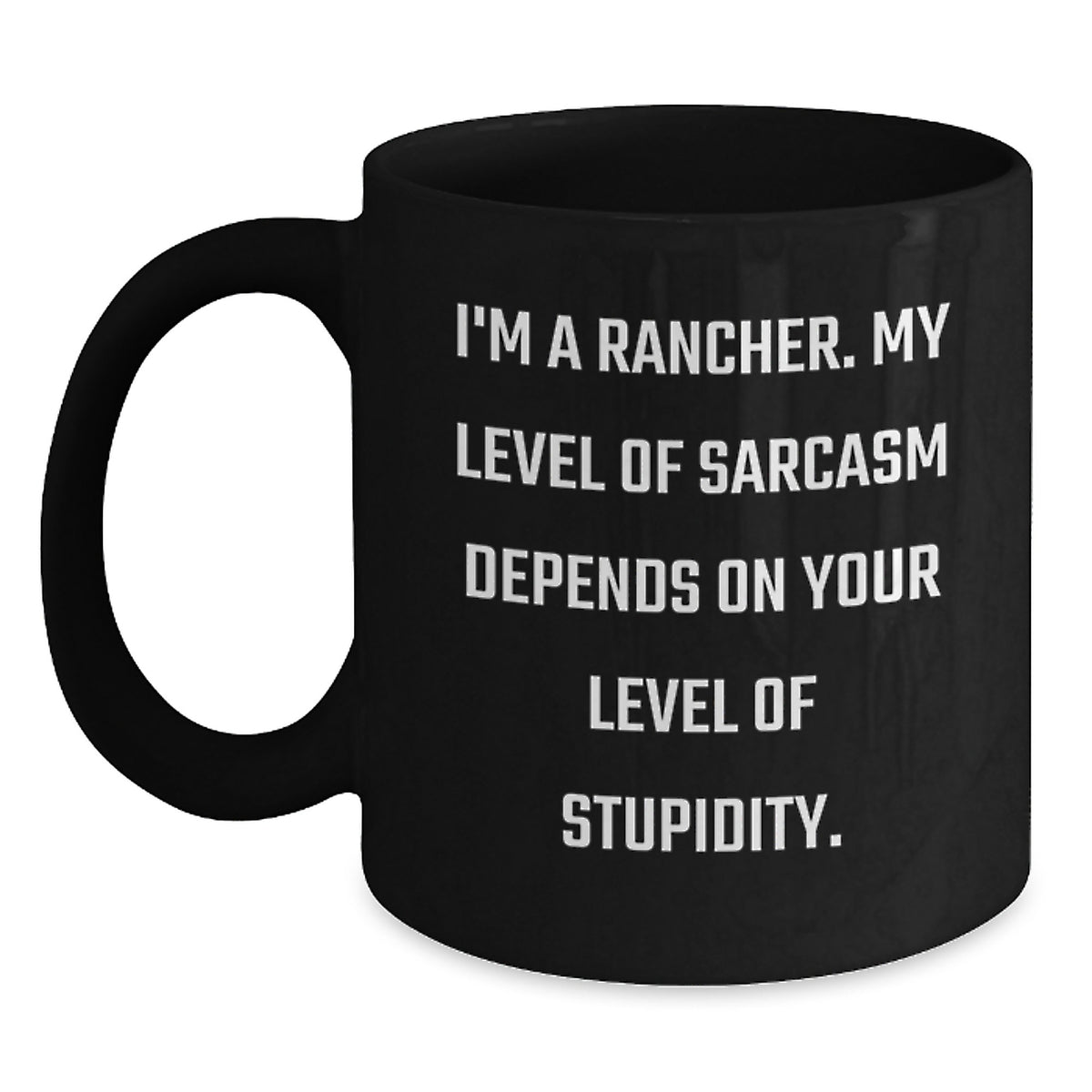 Funny Rancher Gifts from Friends for Men - Christmas Unique Mugs, Sarcasm Level Dependent Coffee Mug - Main