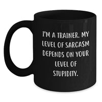 Load image into Gallery viewer, Funny Trainer Gifts from Friends for Trainers, Unique Black Coffee Mug, Christmas Unique Gifts, &#39;I&#39;m A Trainer&#39; - Main
