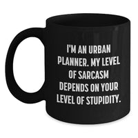 Load image into Gallery viewer, Urban Planner Humor Black Coffee Mug, Funny Gift for Friends from Family - Main
