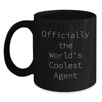 Load image into Gallery viewer, Funny Agent Gifts for Men Christmas Unique Presents from Friends, Officially The World&#39;s Coolest Agent Black Coffee Mug, Black Coffee Mug for Agent Enthusiasts - Main
