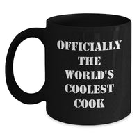 Load image into Gallery viewer, Funny World&#39;s Coolest Cook Black Coffee Mug Gifts for Him, Funny Quote, Christmas Unique Gifts, Men Gifts from Family, Friends Gifts, Unique Black Coffee Mug - Main
