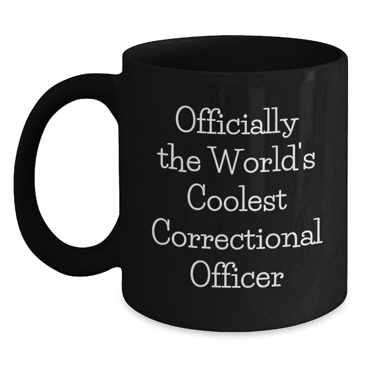 Unique Correctional Officer Gifts for Him - 'Officially The World's Coolest Correctional Officer' Funny Black Coffee Mug, Christmas Unique Presents from Men to Friends - Main
