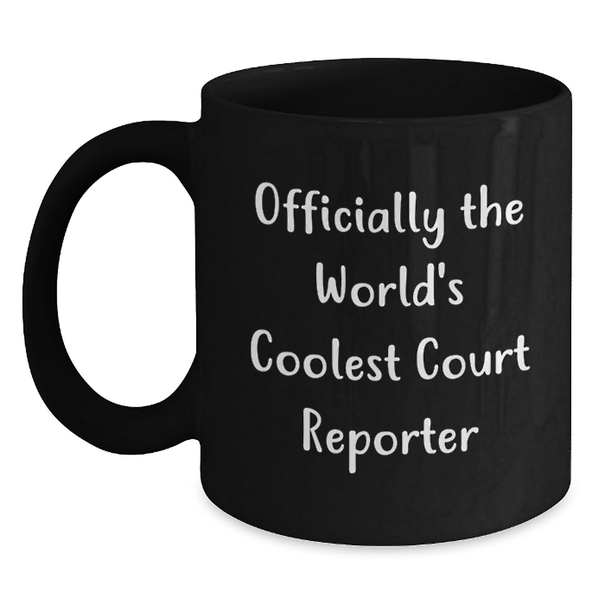 Funny Court Reporter Gifts from Friends for Men - Black Coffee Mug - Officially The World's Coolest Court Reporter Quote Christmas Unique Gifts - Main