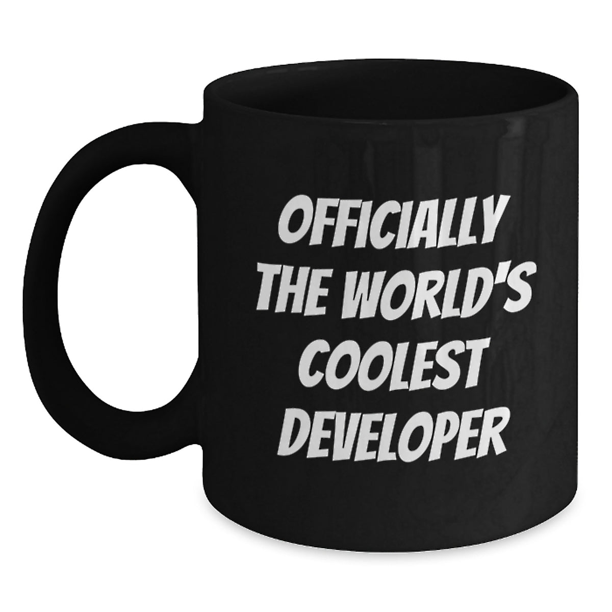 Unique Christmas Unique Gifts for Developers - Funny Developer Coffee Mug, Officially The World's Coolest Developer Quote, Black Coffee Mug, Gifts from Friends to Developer - Main