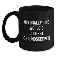 Load image into Gallery viewer, Funny groundskeeper Gifts from Friends for groundskeeper Men, &#39;Officially The World&#39;s Coolest groundskeeper&#39;, Black Coffee Mug - Main
