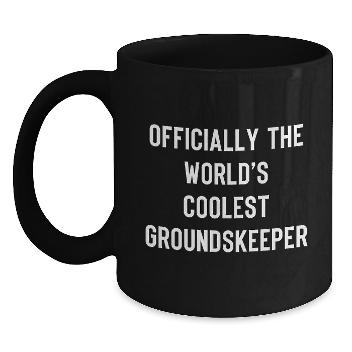 Funny groundskeeper Gifts from Friends for groundskeeper Men, 'Officially The World's Coolest groundskeeper', Black Coffee Mug - Main