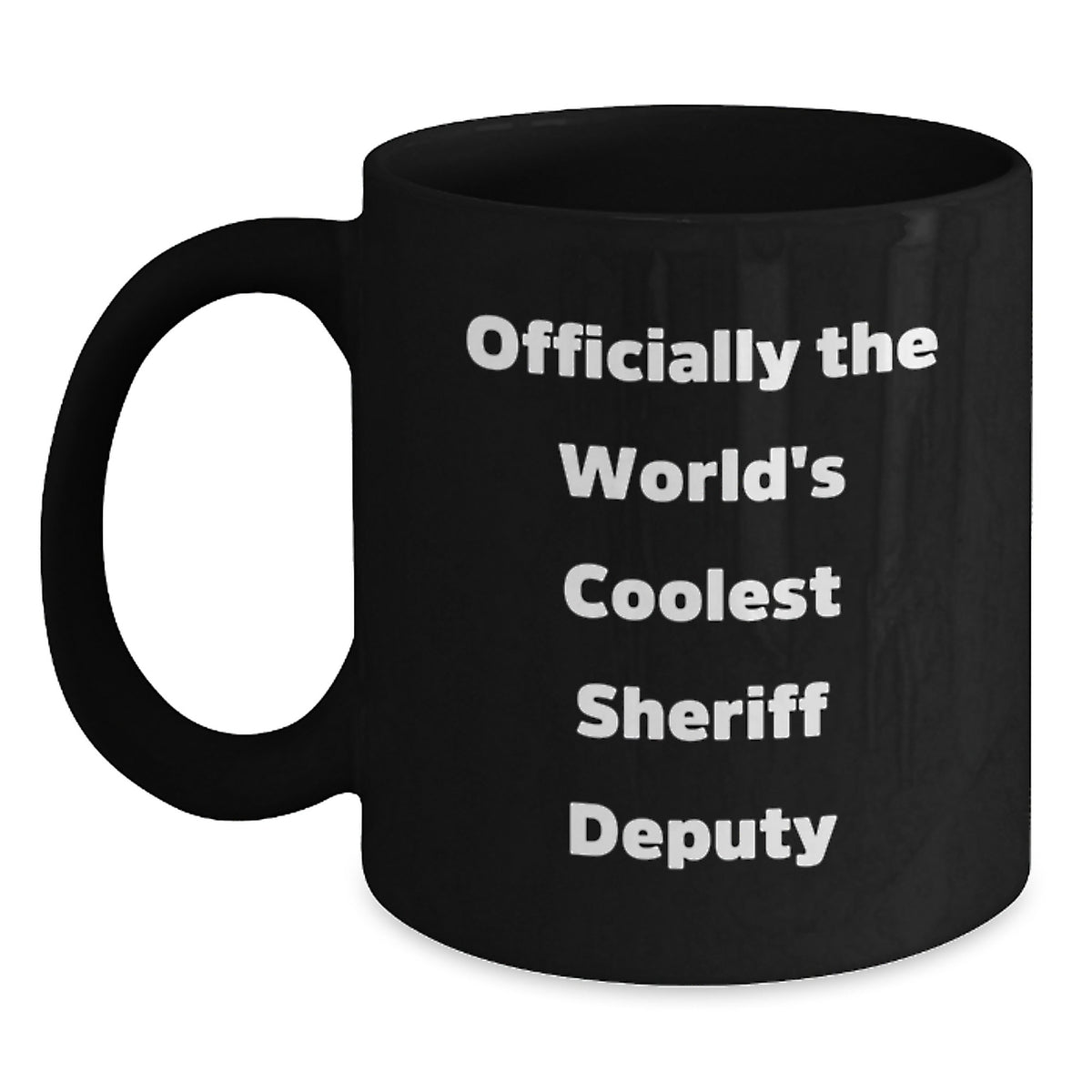 Funny Sheriff Deputy Gifts for Men - Officially The Worlds Coolest Sheriff Deputy Black Coffee Mug, Black, 11oz, Christmas Unique Gifts from Men to Sheriff Deputy - Main