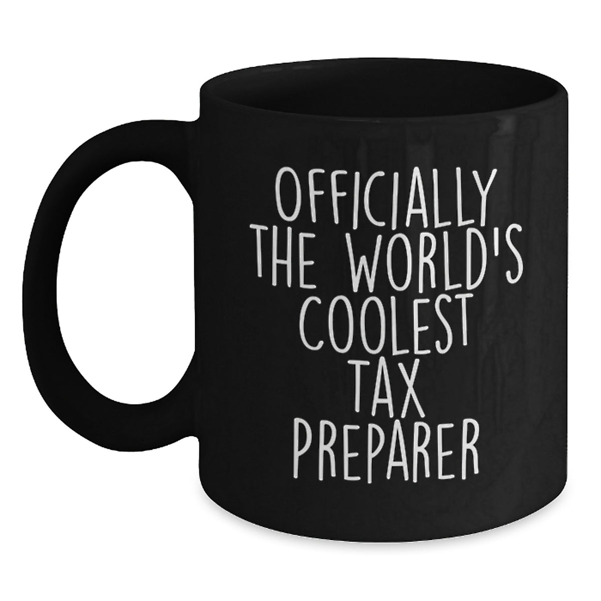 Funny Tax Preparer Gifts from Friends - Officially The World's Coolest Tax Preparer Black Coffee Mug for Christmas Unique Presents for Tax Preparer - Main